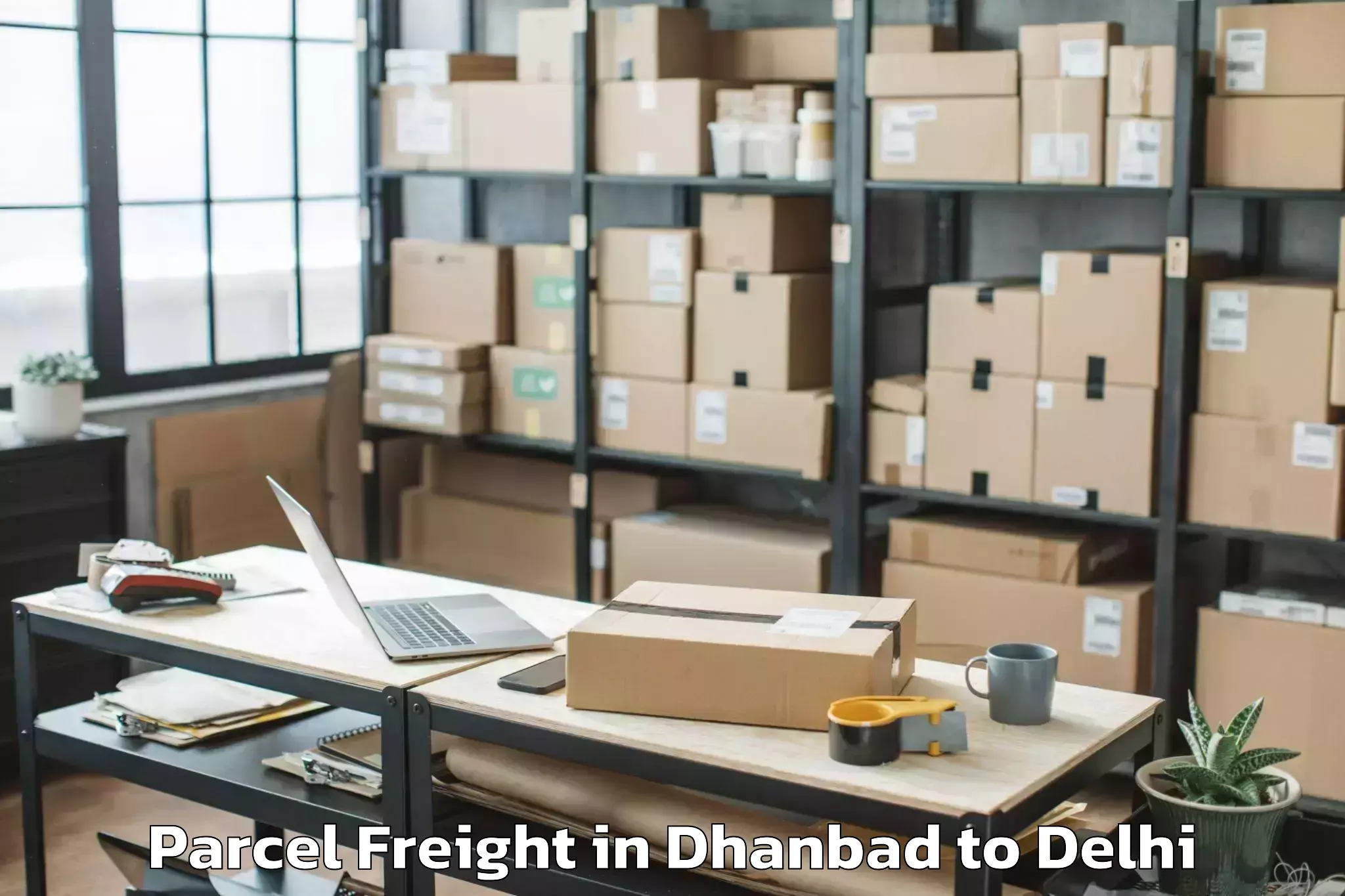 Leading Dhanbad to Saraswati Vihar Parcel Freight Provider